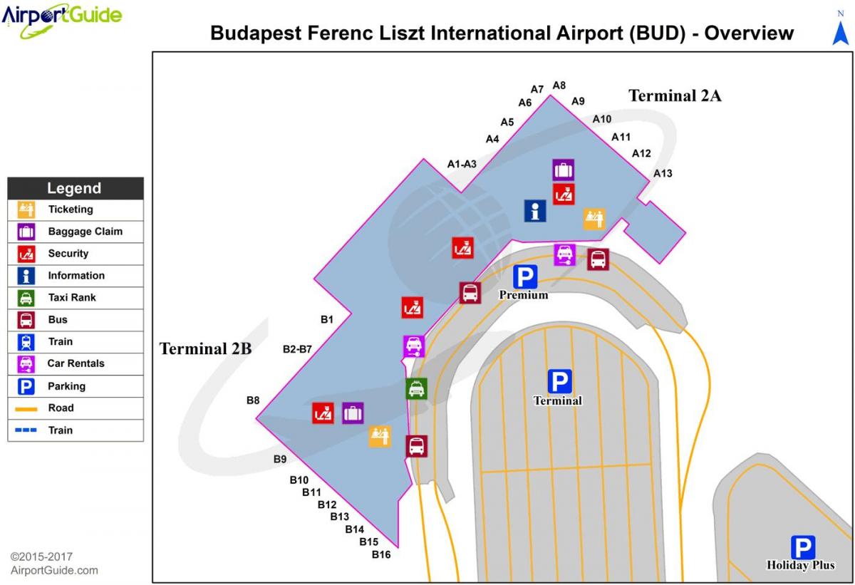 budapest terminal 2a Flughafen Karte