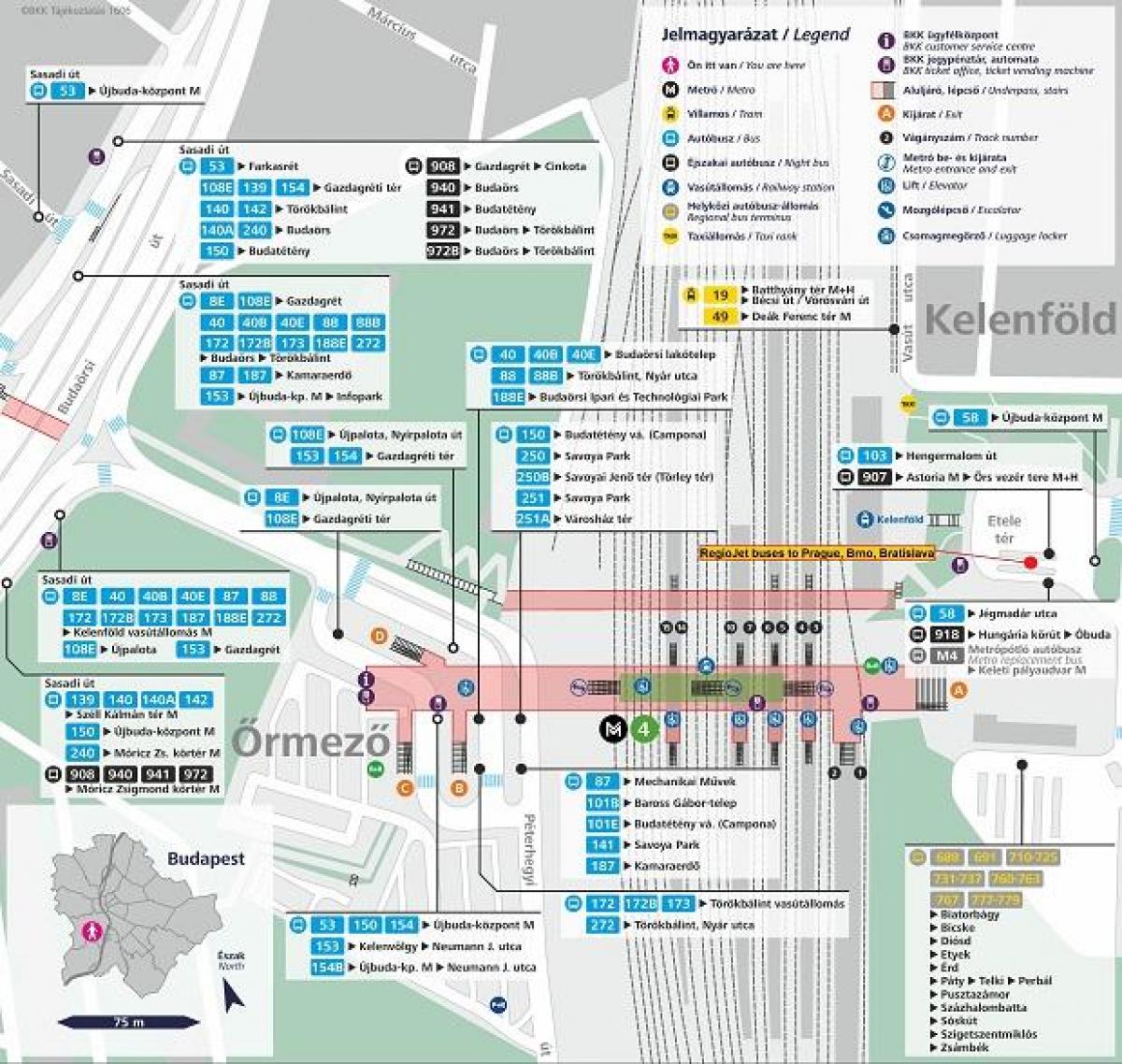 Karte von budapest kelenfoe station
