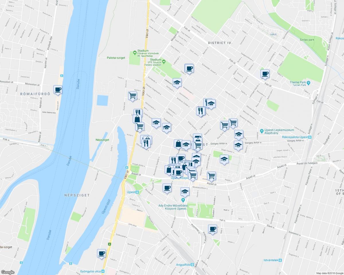 Karte von budapest restaurants