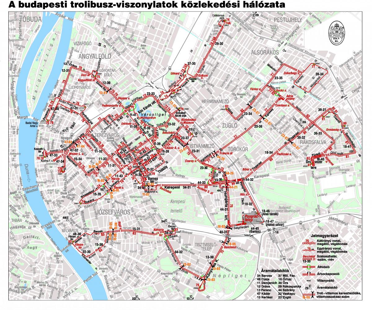 Karte von budapest-trolley