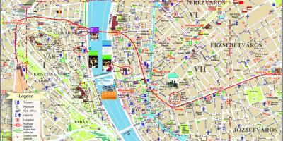 Budapest top-Sehenswürdigkeiten Landkarte