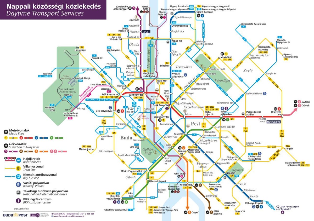 Karte von budapest-Fähre
