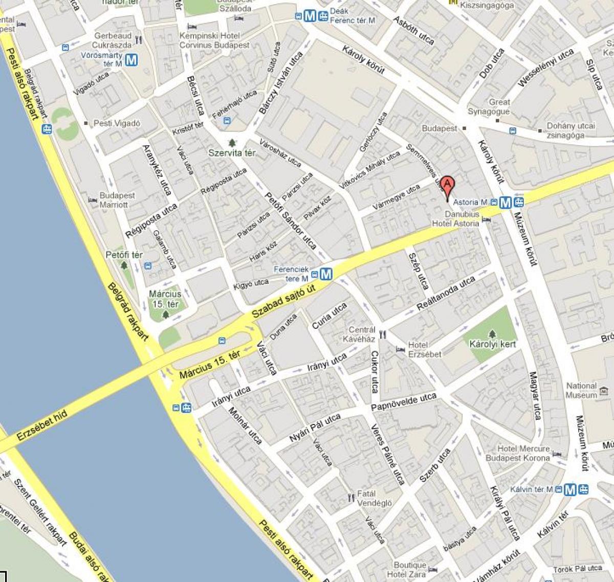 Karte von budapest hostel