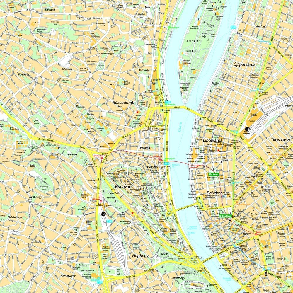 Karte von budapest und Umgebung