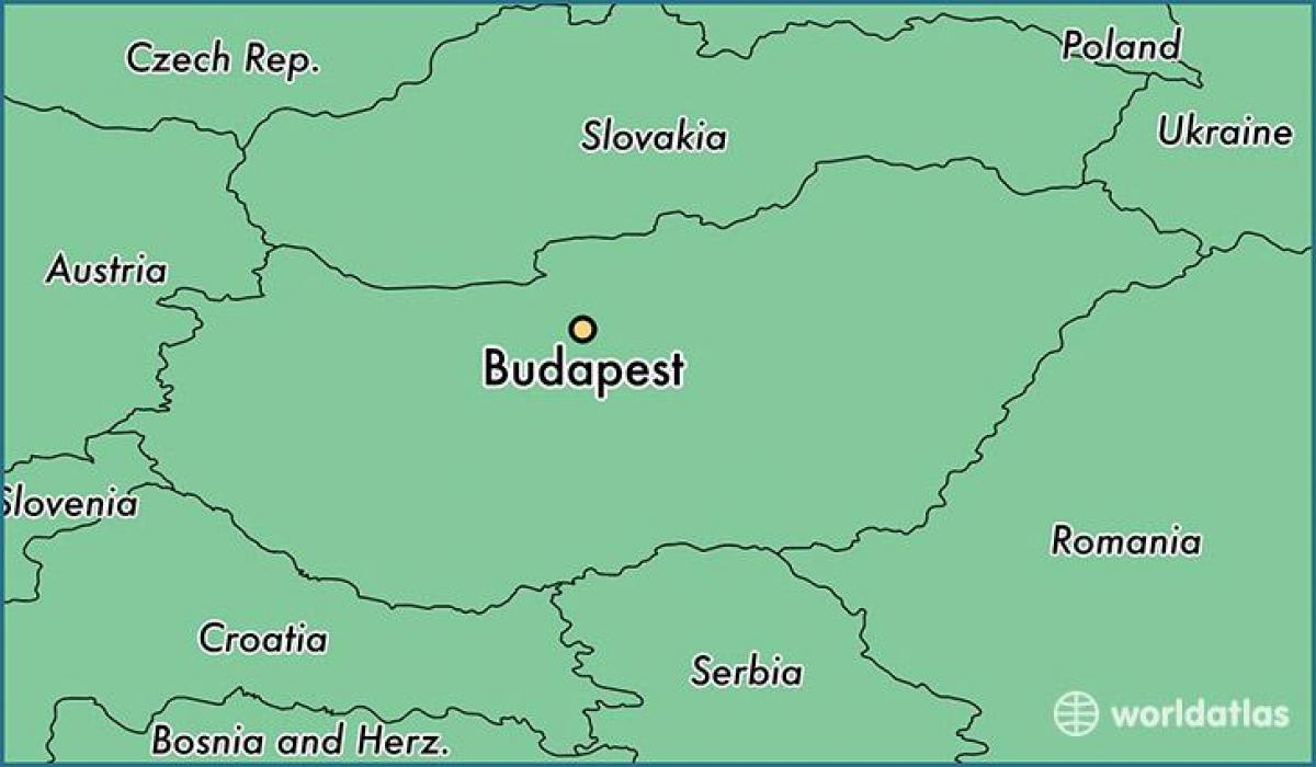 Karte von budapest und den umliegenden Ländern
