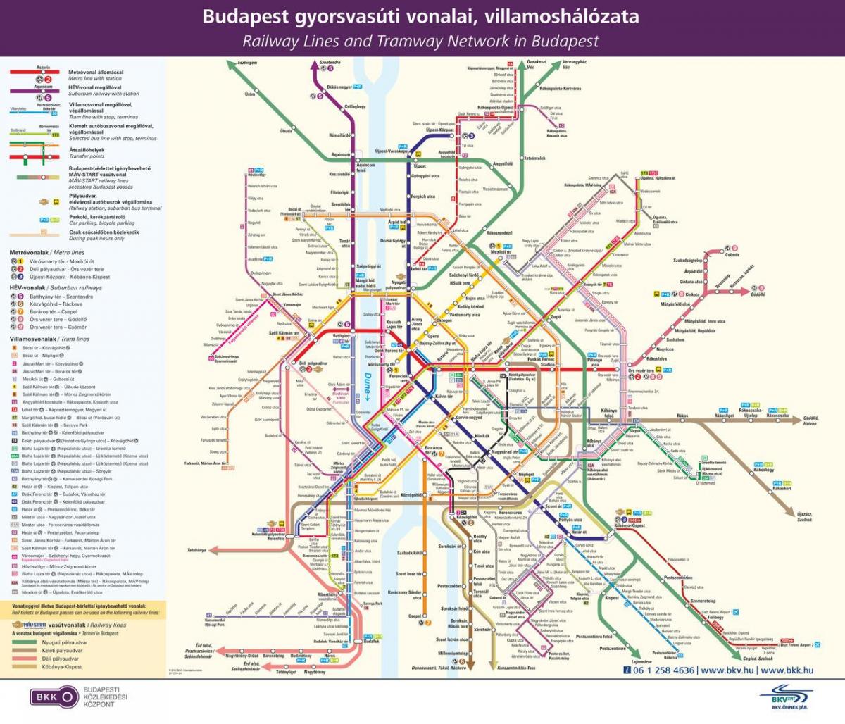 budapest öffentliche Verkehrsmittel Landkarte