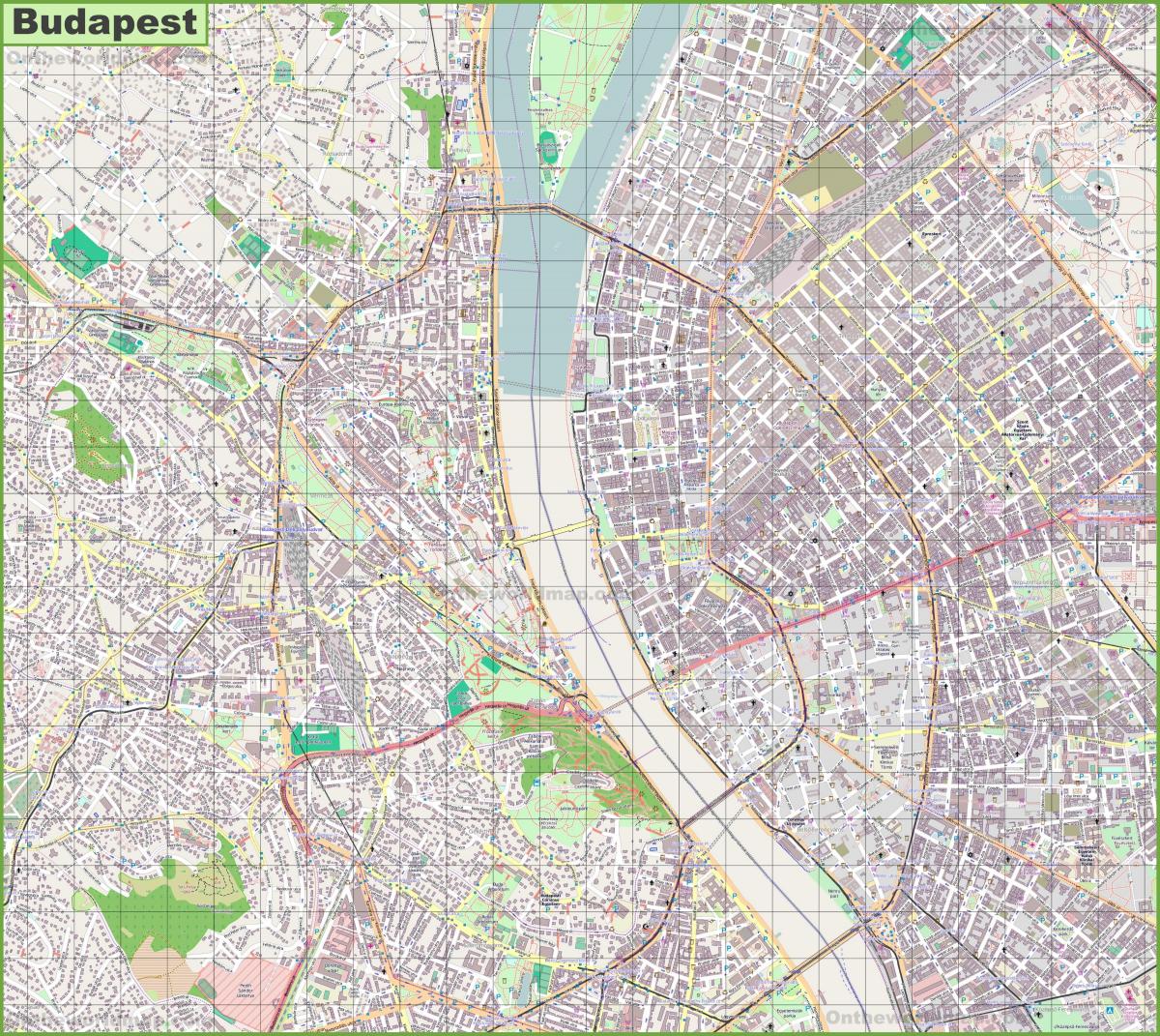 Straßenkarte von budapest, Ungarn