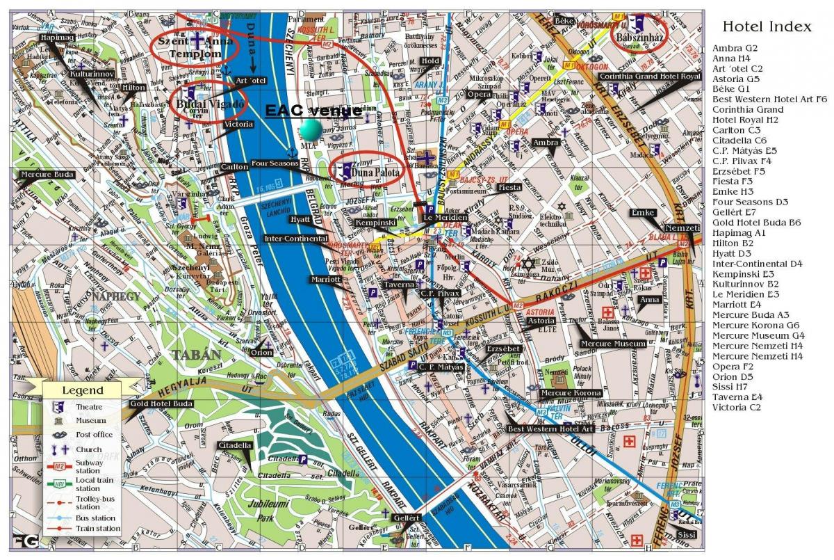 Karte von hilton budapest