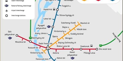 Straßenbahnlinie 2, budapest Karte