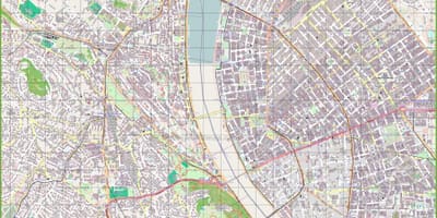 Straßenkarte von budapest, Ungarn